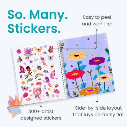 Animals Habitat 500+ Kids Sticker Book by Cupkin Toddler Airplane Travel Activity Coloring and Sticker Book, Road Trip Essentials, 12 Coloring Pages + 12 Scenes for Ages 2–8 Years - Colors B
