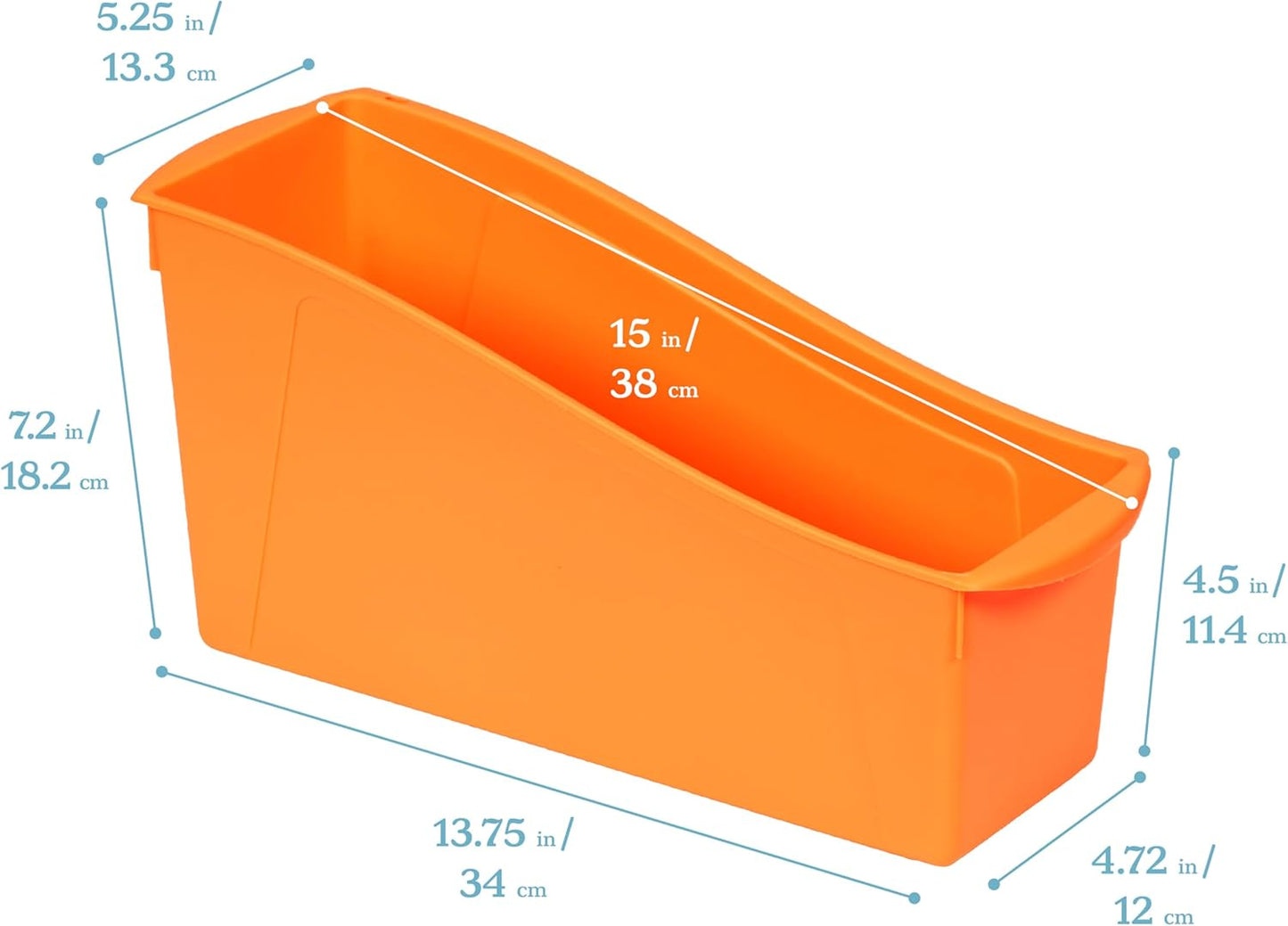 ECR4Kids Linking Plastic Storage Book Bin, Multipurpose Organization, Neon Purple, 10-Piece