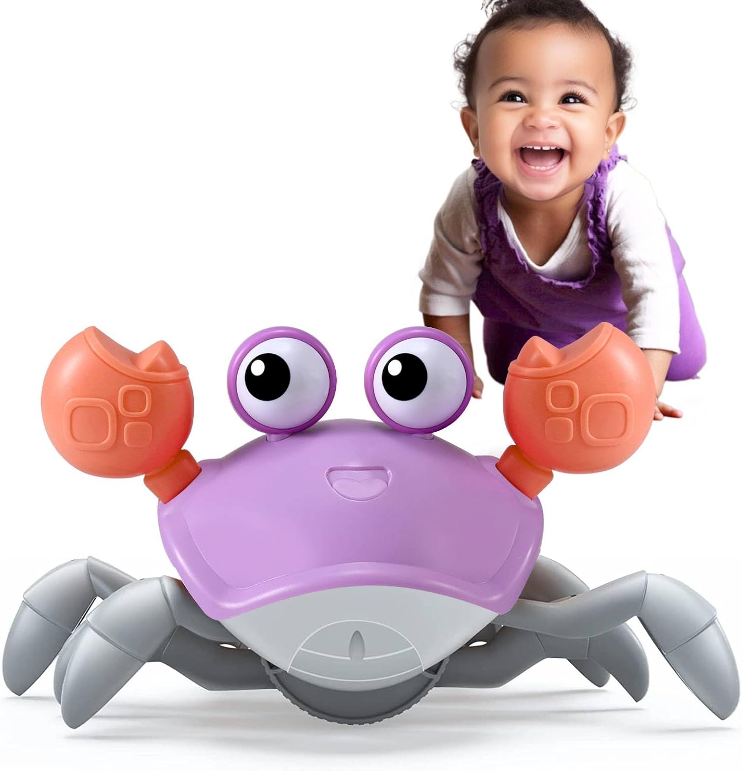 Crawling Crab Gear Set Toy - Tummy Time Musical Crab Toys Stacking & Building Blocks Educational STEM Game for Toddlers & Kids 3-5, 1 2 3 Yr Old Birthday Gift Christmas Stuff for 0-36 Month Boys Girls