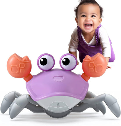 Crawling Crab Gear Set Toy - Tummy Time Musical Crab Toys Stacking & Building Blocks Educational STEM Game for Toddlers & Kids 3-5, 1 2 3 Yr Old Birthday Gift Christmas Stuff for 0-36 Month Boys Girls