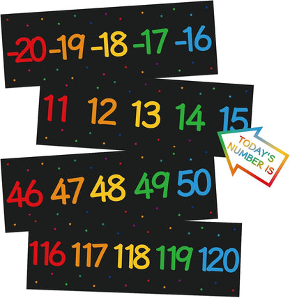 COCHIE Boho Number Line Bulletin Board Border - 20 to 120 Classroom Decorations for Wall Total 34ft, Math Number Lines Border Strips Learning Poster Supplies for Students, Teachers (Bohemian)