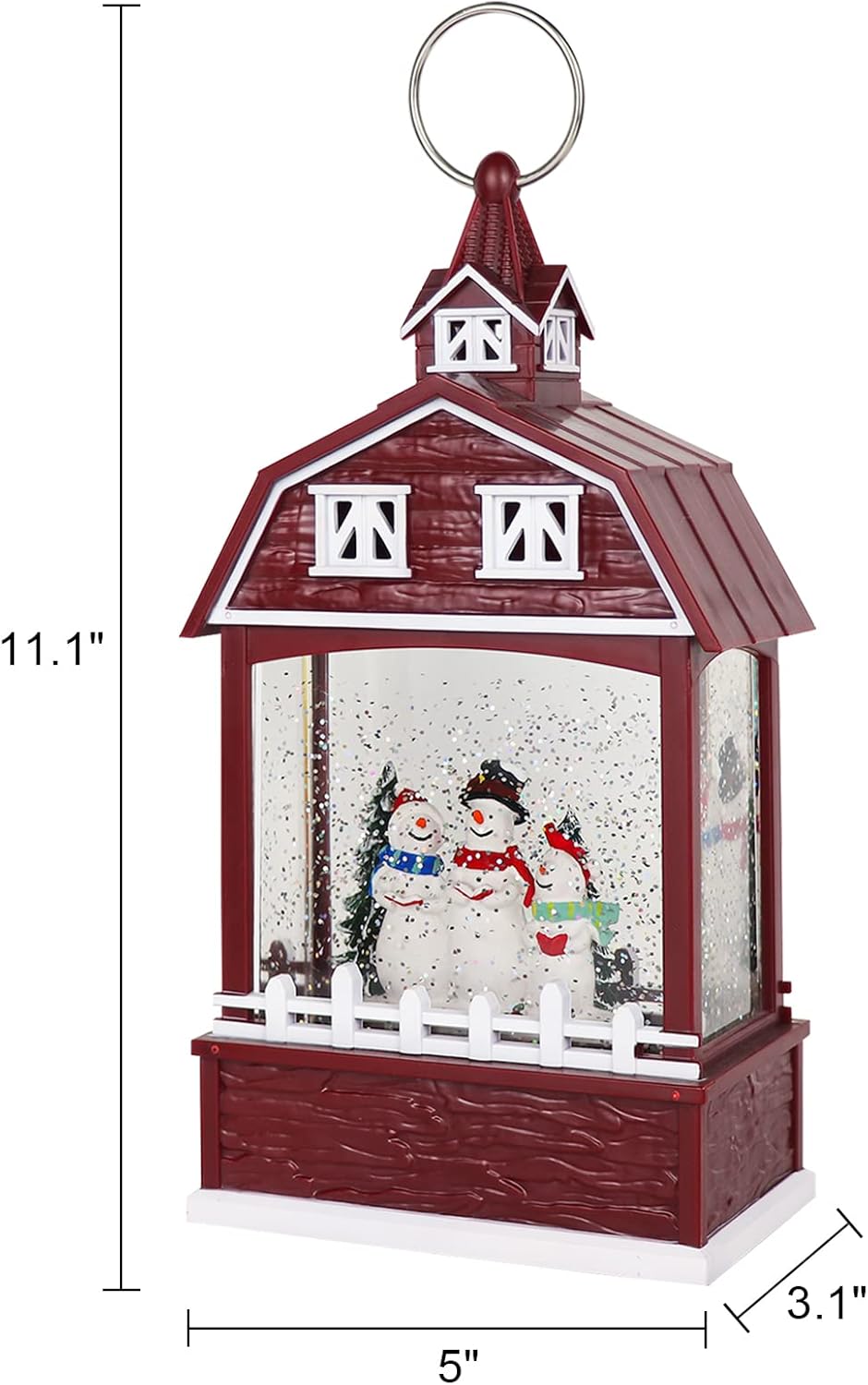 Eldnacele Musical Snow Globe Lantern with Timer, Lighted USB/Battery Operated Swirling Singing Water Glittering Lantern, Snow Globes for Adults and Kids Christmas Decoration- Santa