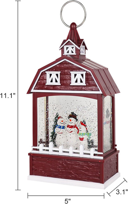 Eldnacele Musical Snow Globe Lantern with Timer, Lighted USB/Battery Operated Swirling Singing Water Glittering Lantern, Snow Globes for Adults and Kids Christmas Decoration- Santa