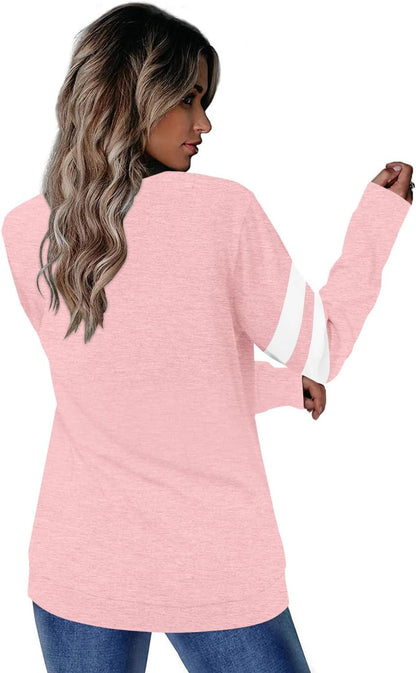 CRAZY GRID Womens Trendy Long Sleeve Shirts Casual Loose Soft Sweatshirt Fall Tops