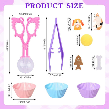 Sanixn 152 Pcs Space Sensory Bin Fillers Outer Space Fine Motor Skills Astronauts Sensory Bin Item Pompoms Cups Tweezers Scissor Clips for Preschool Education Activities Sorting Counting(Space)