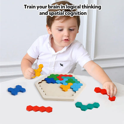 Skrtuan 5 Pack Wooden Puzzles Set - STEM Montessori Educational Board Games and Logic Traning Brain Teaser Geometric Shapes Tangram Puzzle Games for Kids Ages 3+