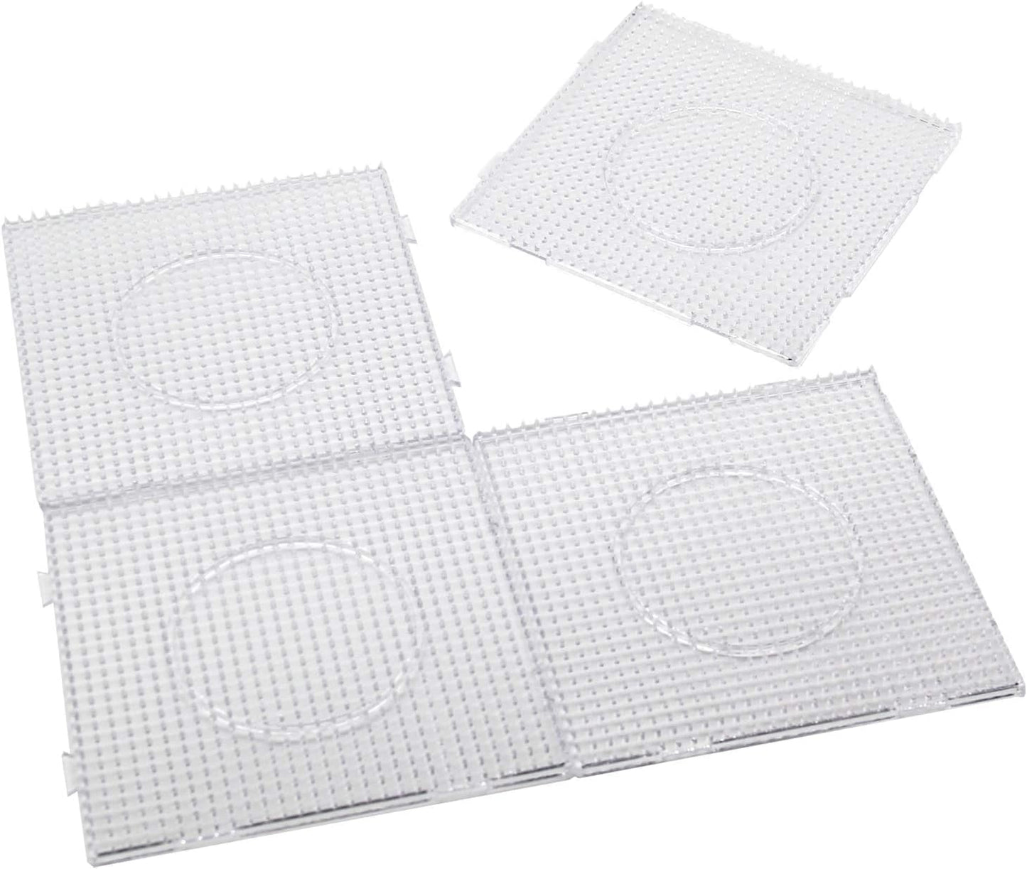 Vytung 4pcs 5mm Fuse Beads Boards Set,130 Patterns,Tweezers and Ironing Paper Large Clear Plastic Pegboards Template Beads Boards for Craft Beads
