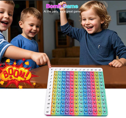12x12 Multiplication Table Game Learning Mat,Math Educational Board Game,Interactive Times Table Game,STEM Math Skills Training for Ages 4-12,Sensory Multiplication Teaching Tool for Home and School