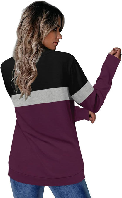 CRAZY GRID Womens Trendy Long Sleeve Shirts Casual Loose Soft Sweatshirt Fall Tops