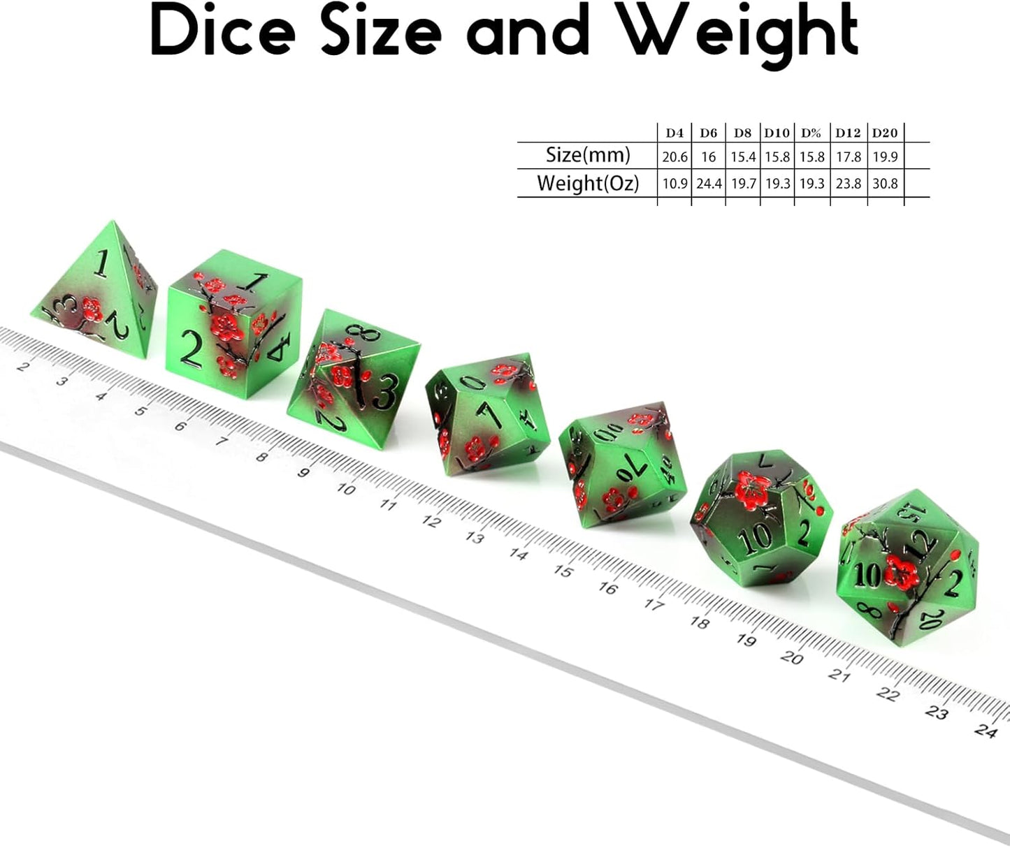 DnDnD Heavy Polyhedral Metal Dice Set with Metal Box, 7-die Shiny Blue Surface with Golden Number for RPG,Dungeons and Dragons,Pathfinder,Shadowrun,D&D,Role Palying Game and Math Teaching - Colors A