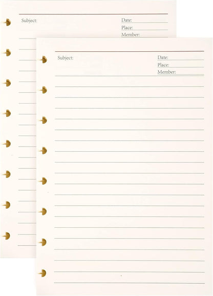 Discbound Notebook Refills for 11 Discs Notebooks 8.6 in x 12 in Letter Size 120 Sheets Multi-Subject Project Lined Pages Customizable Removable Pages(100 GSM) Heavyweight Planing Paper