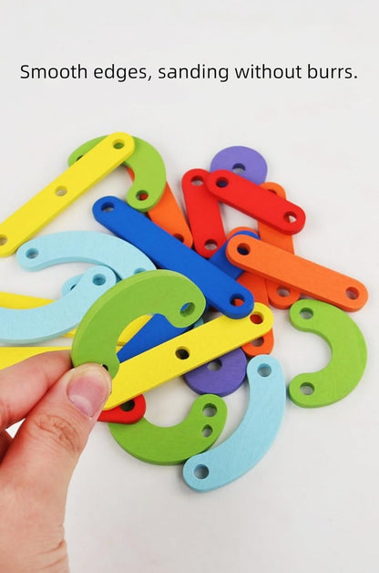Montessori Toys for 3 4 5 Year Old Kids and Toddlers, Mathematical Education Toy to Create Figures and Geometric Shapes, Brain Teaser STEM Toy Geo Board