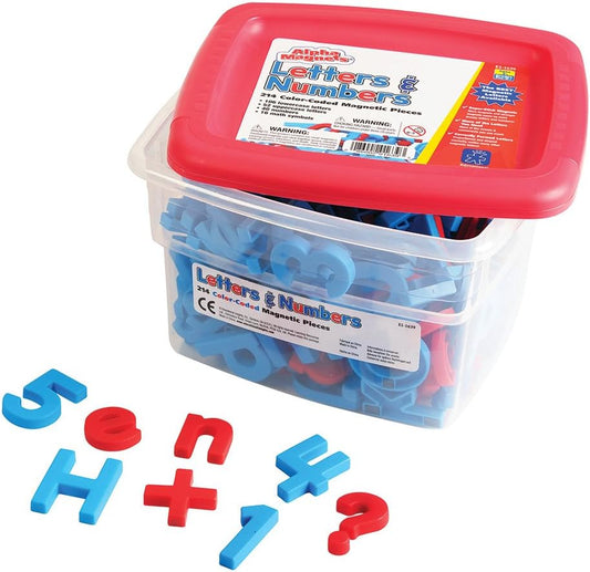 Educational Insights Color-Coded Uppercase & Lowercase AlphaMagnets and MathMagnets, Set of 214 Letters, Numbers, Punctuation & Math Symbols, Preschool Kindergarten Classroom Must Haves, Ages 3+