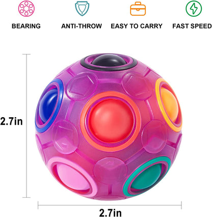 Vdealen Magic Rainbow Puzzle Ball, Fidget Ball Puzzle Brain Teaser Fidget Toy- Birthday Party Easter Valentines Christmas Stocking Stuffers for Kids Teen & Adults