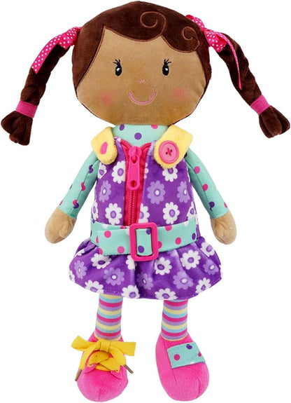 Snuggle Stuffs Sugar Snap Plush Learn to Dress Doll for Toddlers - 15" - Gifts for 2 Year Old Girls
