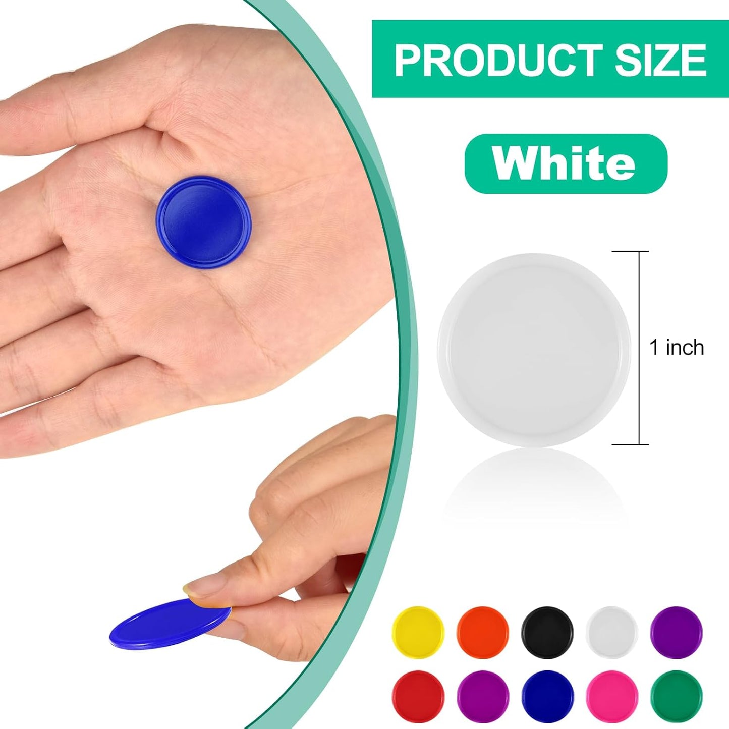 Coopay 500 Pieces Plastic Learning Counters Disks Bingo Chip Counting Discs Markers for Math Practice and Poker Chips Game Tokens Kids Reward, 1 Inch (Yellow)