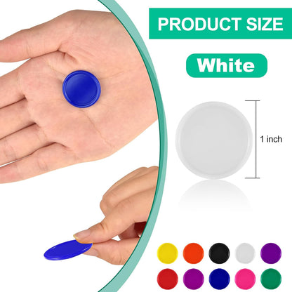 Coopay 1000 Pieces 1 Inch Bingo Chips Bulk, 10 Colors Bingo Markers for Math Practice, Plastic Learning Counters Disks Counting Discs, Poker Chips Game Tokens Kids Reward
