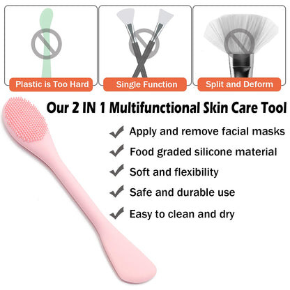 RamPula Silicone Face Mask Brush, Face Scrubber for Gentle Exfoliating & Hairless Moisturizers Applicator Tools for Apply Mud, Clay, Charcoal Mixed Mask, Cream, Lotion