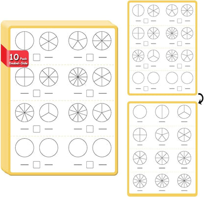 Lachilly 10 Pack Number Bonds Learning Big Cards, Double-Side Dry Erase Board, Math Manipulatives Ten Frame Teaching Resources for Homeschool Perschool Primary School Supplies, 8.26x11.22 Inch