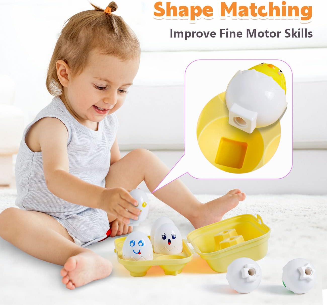 SYHLN Matching Easter Eggs Toys for 1-3 Year Old Girl Boy, Educational Montessori Toys for Toddlers 1-3 Year Old, Learning Baby Toys 12-18 Months, One First Birthday Gifts Age 1-2