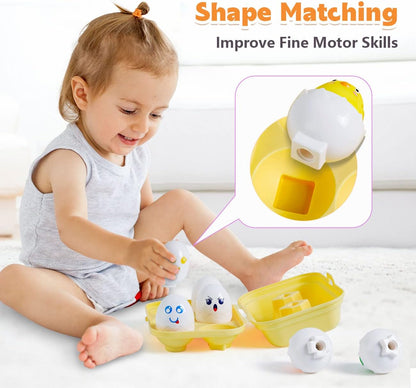 SYHLN Matching Easter Eggs Toys for 1-3 Year Old Girl Boy, Educational Montessori Toys for Toddlers 1-3 Year Old, Learning Baby Toys 12-18 Months, One First Birthday Gifts Age 1-2
