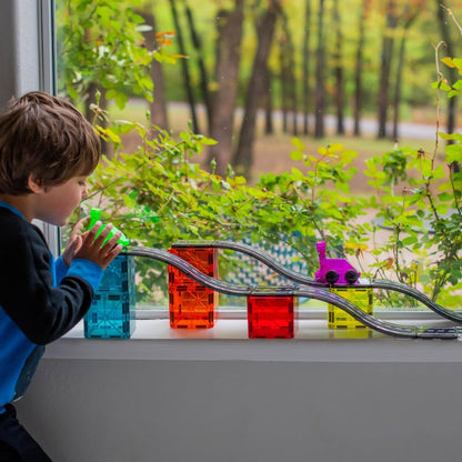 Magna-Tiles Downhill Duo 40-Piece Magnetic Construction Set, The Original Magnetic Building Brand