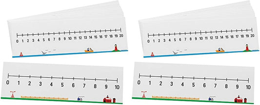Didax Write-On/Wipe-Off Number Lines 0–10 & 0–20 – Double-Sided Dry-Erase Math Tool for Early Learners, Set of 10