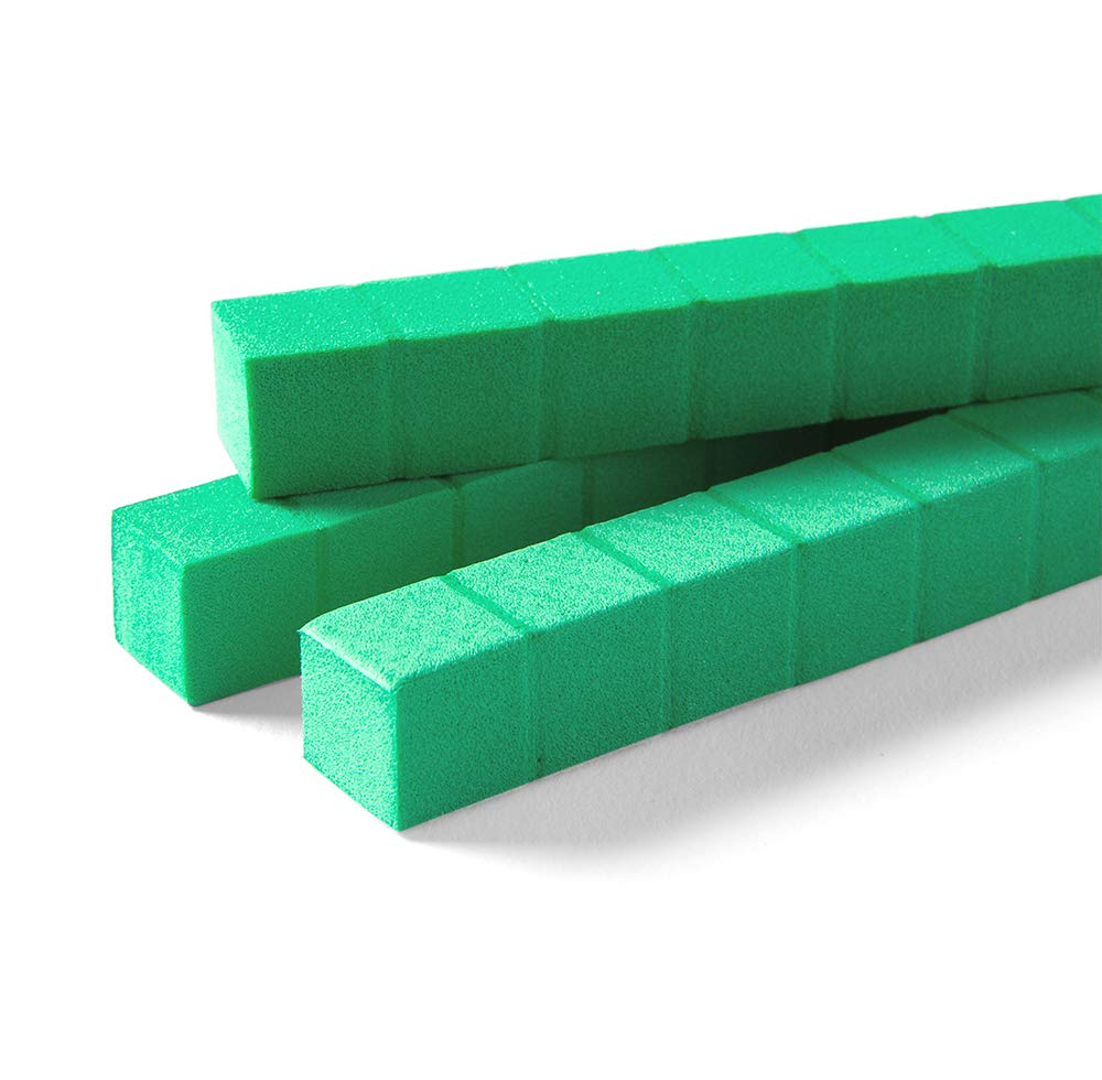 hand2mind Blue Plastic Base Ten Blocks Rods Set, Place Value Blocks, Counting Cubes, Base 10 Math Manipulatives, Teacher Supplies for Math Classroom, Montessori Math Materials (Set of 50)