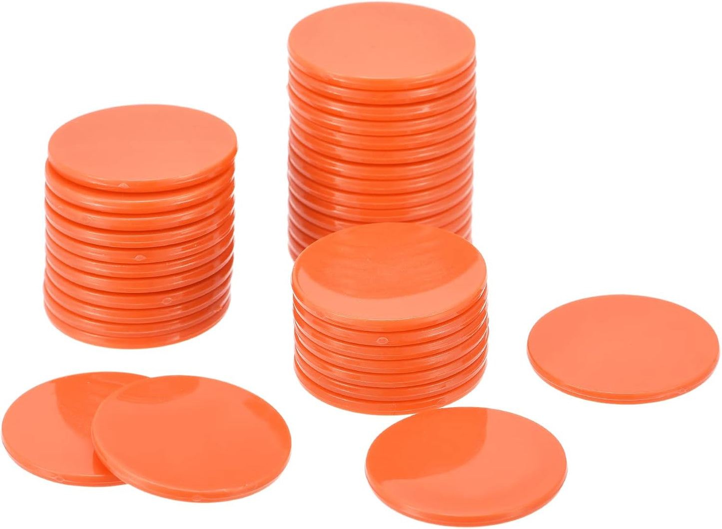 MECCANIXITY Small Plastic Learning Counters Disks Chip Bingo Chip Counting Discs Markers 24mm/0.94 Inch for Math Practice Red, Pack of 50