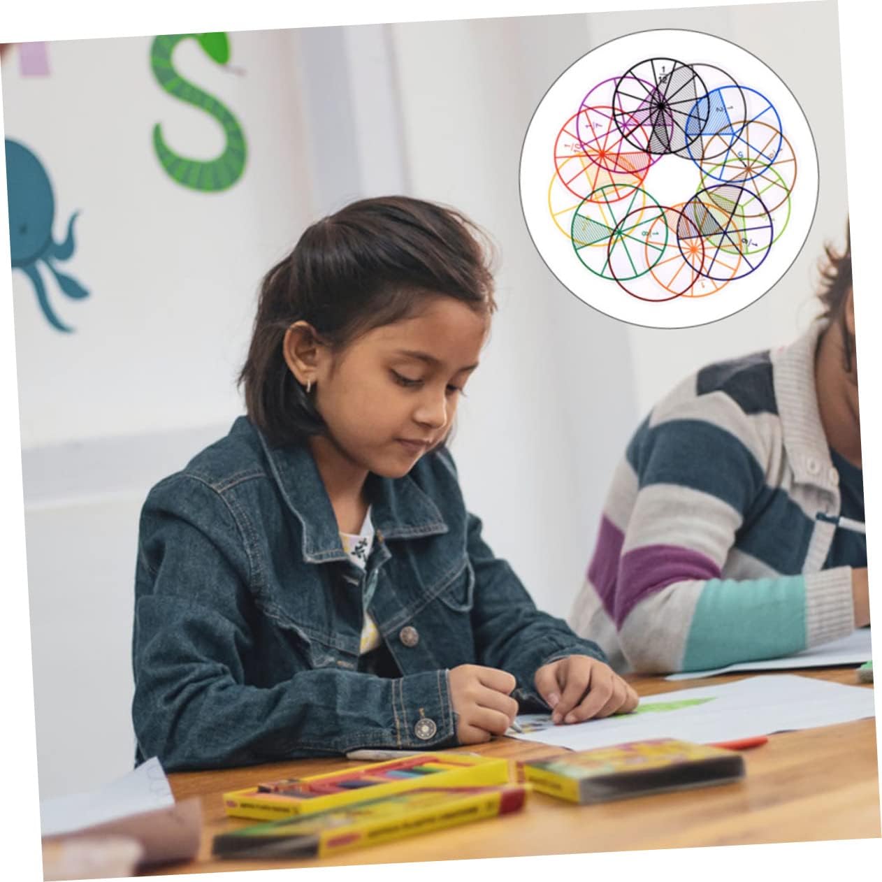 Homoyoyo 10 Sets 1 Fraction Teaching Color Coded Fraction Circles for Math Learning Engaging Study Accessory for Teaching Numeracy Concepts and Operations