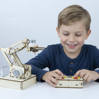 Robot Arm Kits Robotics for Kids Ages 8-12-14-16 Teens Adults STEM Toys Building Engineering 9 10 11 13 14 15 16+ Year Old Boys Grils Gifts DIY Craft Science Project Circuit Activities Mechanical Hand