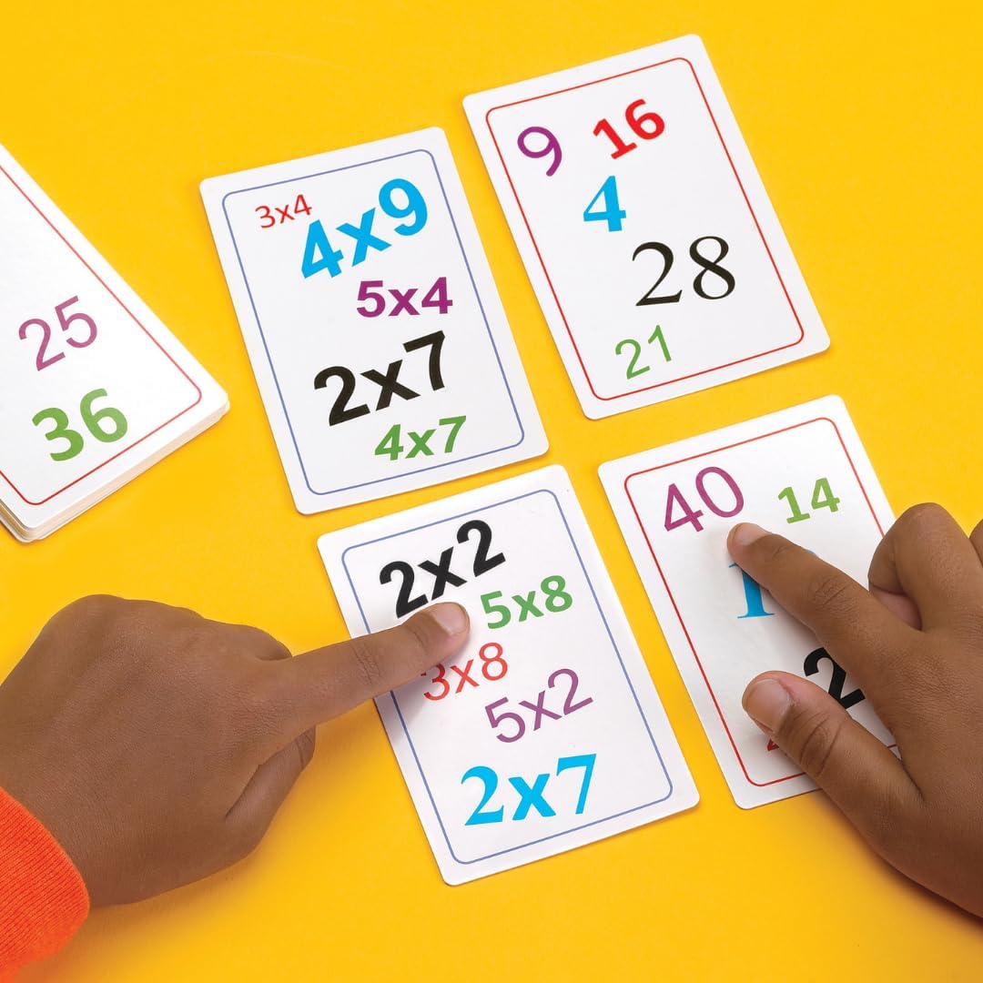 Blue Orange Super Genius Multiplication 2 - Tabletop Card Game, Fun Flash Card Concentration Matching Game for Kids, Ages 8+, 1-6 Players, Teacher Approved, Learn 6-9 Multiplication Tables Games