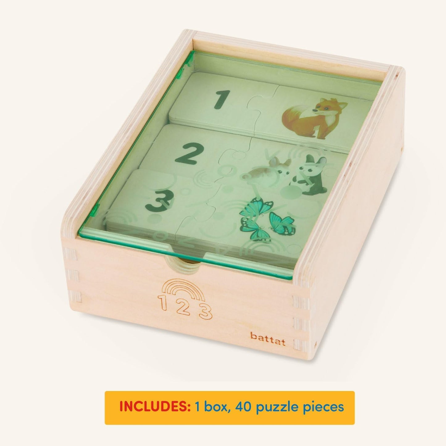 Battat – One – Match Puzzle – Alphabets Wooden Puzzle for Toddlers – Wooden Toys – Educational Toys – 3+ Years– Self Correcting Puzzles with Storage Box ABC