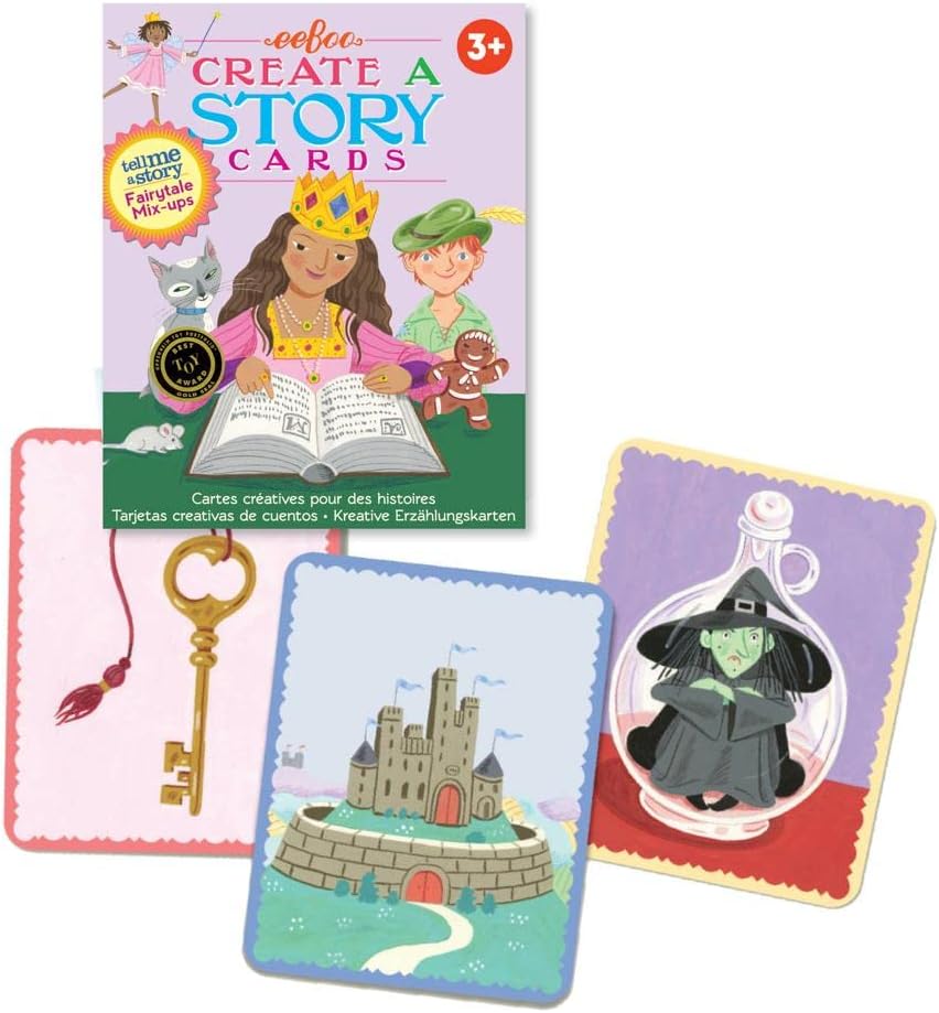 eeBoo: Mystery in The Forest Create a Story Pre-Literacy Cards, 36 Cards with Colorful Characters, Encourages Imagination, for Ages 3 and up