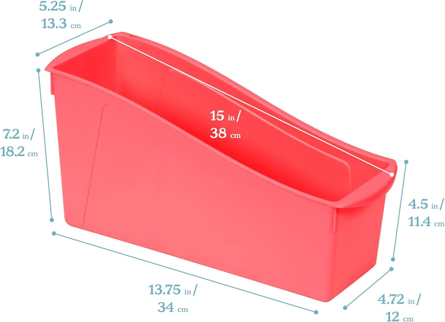 ECR4Kids Linking Plastic Storage Book Bin, Multipurpose Organization, Neon Purple, 10-Piece