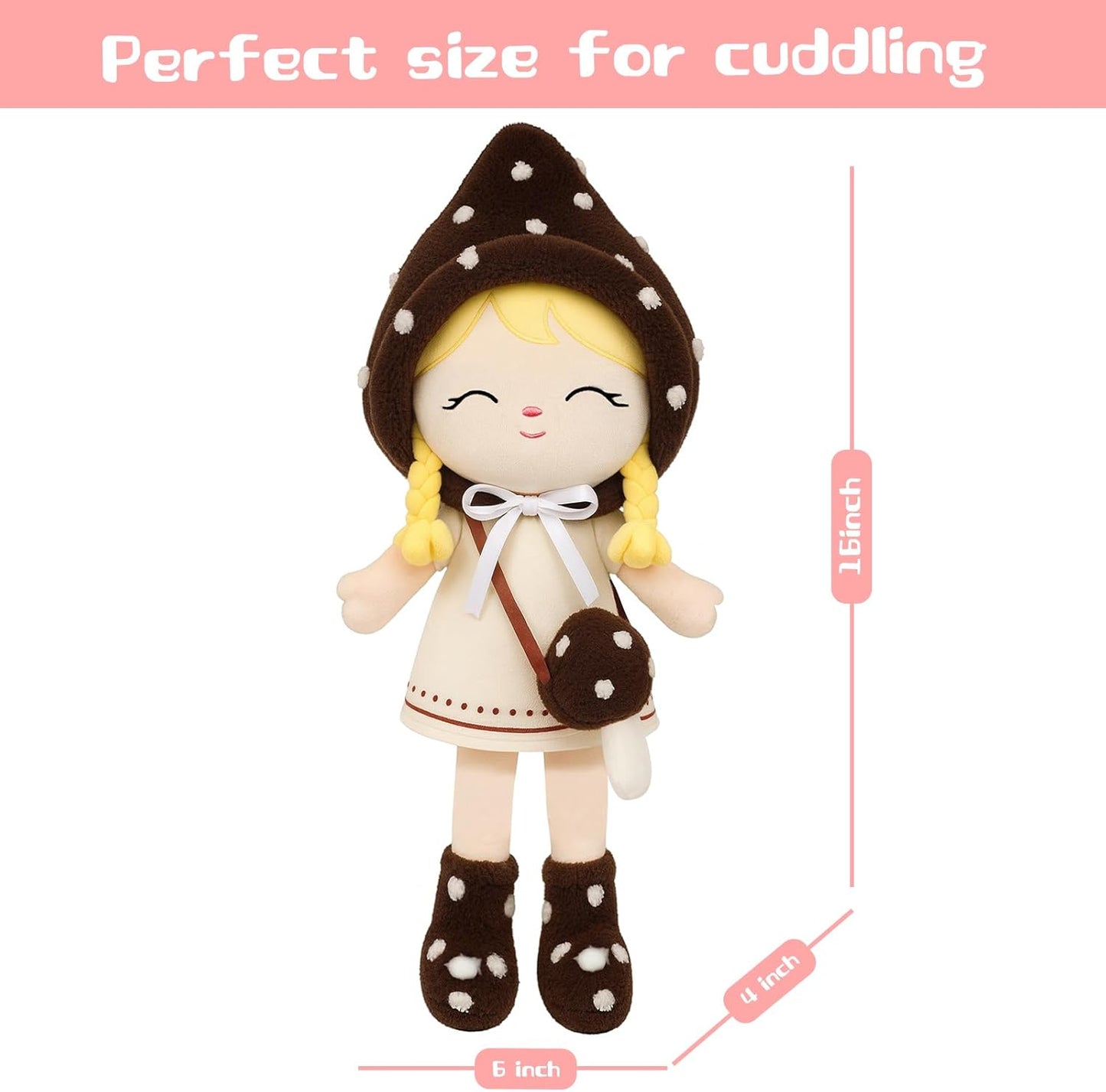 Soft Baby Doll Toys,16 inch Educational Plush Doll for Girls Learning Sensory Montessori Toy Birthday Gifts Cuddly Plush Toys for Toddler Kids (Yellow)