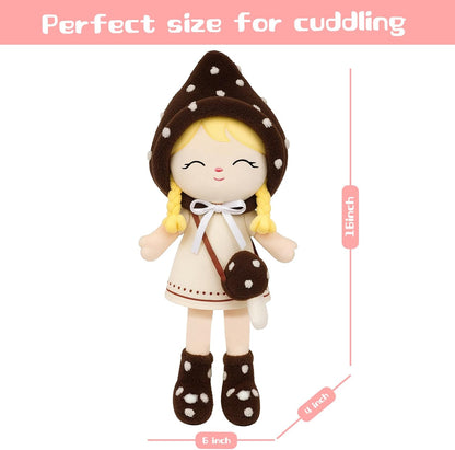 Soft Baby Doll Toys,16 inch Educational Plush Doll for Girls Learning Sensory Montessori Toy Birthday Gifts Cuddly Plush Toys for Toddler Kids (Yellow)