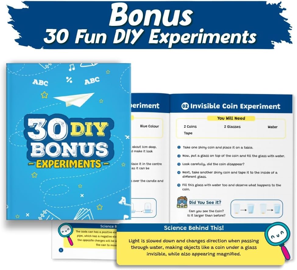 PW Science Kit for Explorer Kids with Instructions Manual 150+ Fun & Educational Science Experiments Kit DIY Kit for Kids Ages 8+ STEM Learning Toy & Kit Multicolor