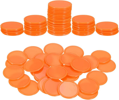 uxcell 100Pcs 0.8 Inch Plastic Poker Chips, Mini Bingo Chips Learning Counters Counting Counters Disks Markers Opaque Game Tokens for Game Play Math Counting, Yellow