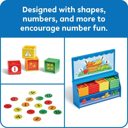 hand2mind Numberblocks Add It Up Mini Market, Grocery Store Playset, Math Toys for Kids 3-5, Counting Toys, Learning Money, Numbers for Toddlers, Mini Shopping Cart, Pretend Play Figure Playset
