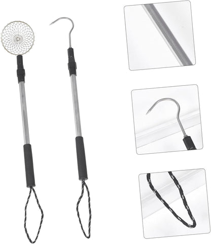 Telescopic Sand Sifter Kit with Detachable Shell Scoop and Hook Aluminum Alloy Beach Shovel for Convenient Sand Screening and Shell Collecting Lightweight Reusable Tool for