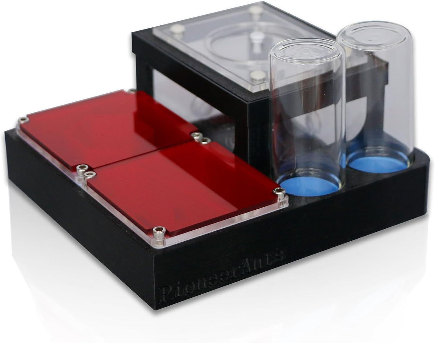 Ant Farm Nest - Educational Habitat - Black and White Acrylic Design with Built-in Water Tower and Clear Observation Area (S)