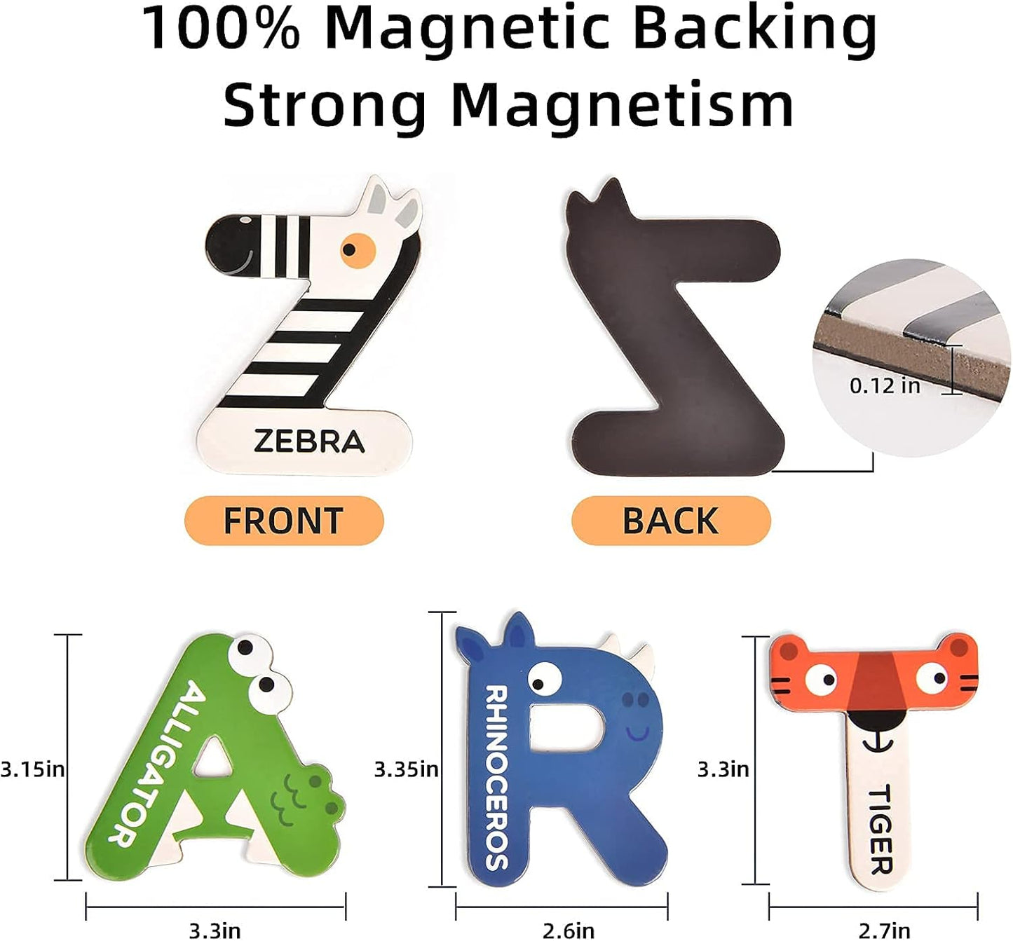 Mideer Large Magnetic Letters for Toddlers 1-3, 26 PCS Cute Animal Alphabet Magnets Fridge Toy Set - Colorful Uppercase ABC Learning Magnets, Educational Preschool Spelling Toys for Kids 3-5 Years