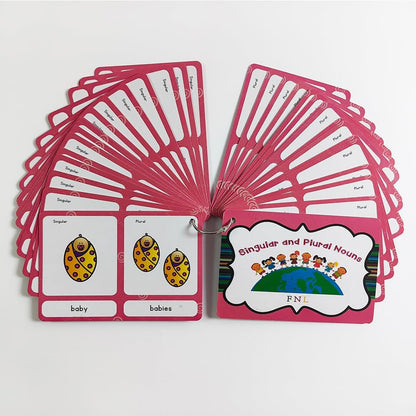 Lilias Irregular Past Tense Verbs English Grammar Double-Side Learning Flash Cards - 24 Card Set for Homeschool, Preschool, Primary School, ESL, Autism, Vocabulary Building