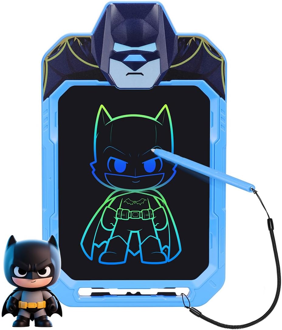 LCD Writing Tablet for Kids 10 Inch Bat Hero for Toddler 3 4 5 6 7 8 - Paint, Doodle Board, Drawing Pad - Travel Toys, Road Trip Car Activities, Birthday Christmas Gift Boys & Man
