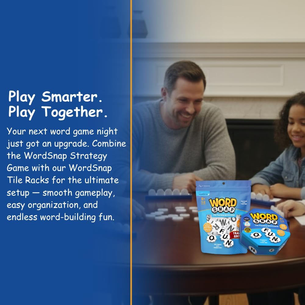Word Strategy Game with Travel Bag, Word Puzzle for Adults, Family, and Kids, Fun Game for Ages 8+, 1-4 Players