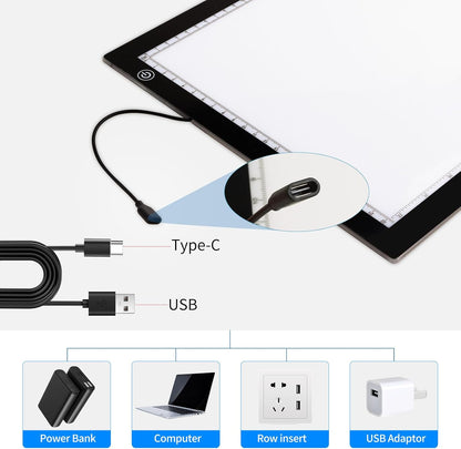 A3 Light Pad for Diamond Painting - Tracing Light Box with Stand, Stepless Dimmable 3 Levels Brightness Light Board, Ultra-Thin LED Light Pad for Weeding Vinyl, Drawing, Diamond Painting, Sketching