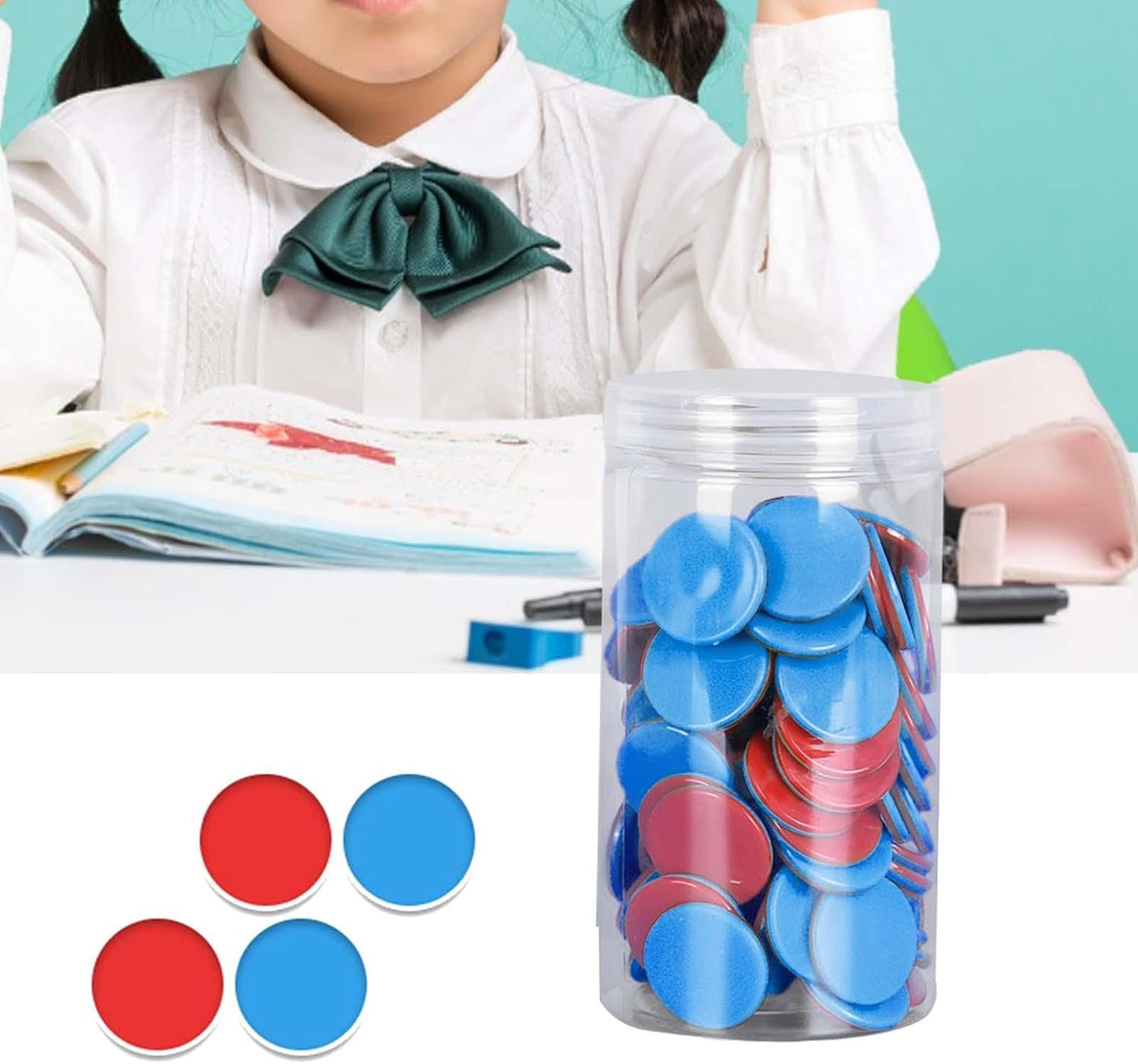 100 Pieces Learning Counters Two Color Counters for Math Practice Bingo Chips Math Counters for Kids for Game Classroom