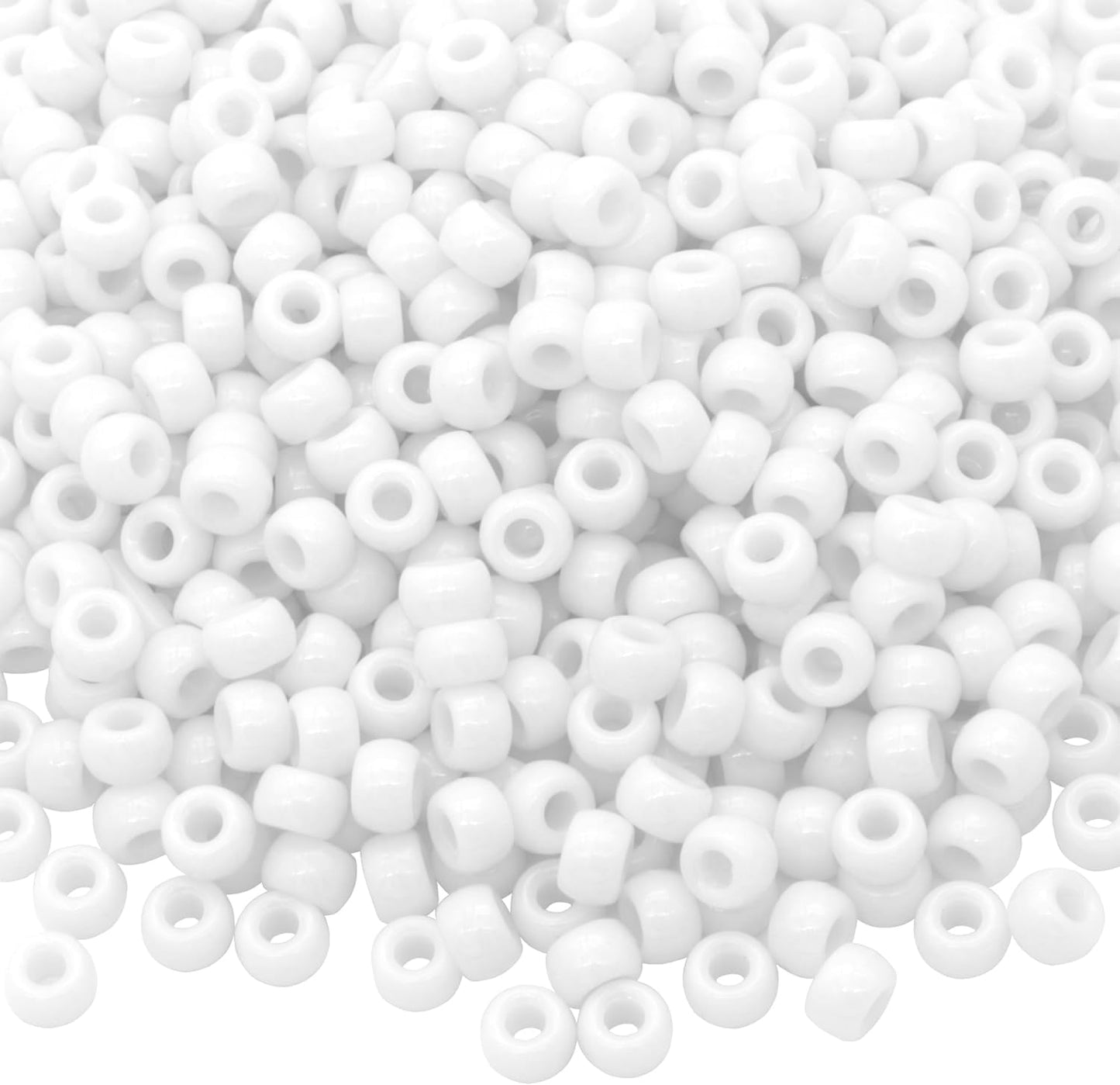 Auvoua 1000Pcs Pony Beads Bracelet 9mm Yellow Plastic Barrel Pony Beads for Necklace,Hair Beads for Braids,Key Chain,Jewelry Making (Yellow)