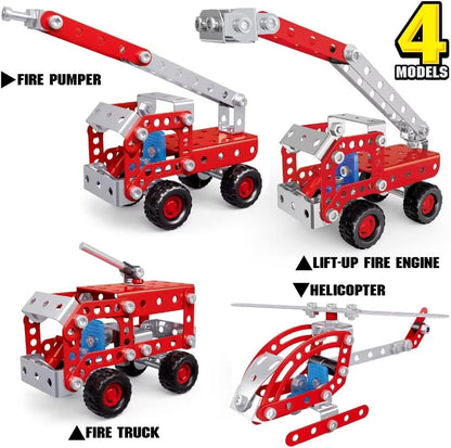 Ferthor Fun 7 in 1 STEM Toys,Creative Set for Boys Age 8-12,Learning Engineering Kids Building Blocks Model Kits,Metal Construction Toys for Kids 8 9 10 11 12+ Year Old(180PCS No Motor)